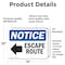 Signmission Escape Route (Left Arrow) Sign With Symbol, 14 in W x Rectangle, Vinyl Decal OS-2PACK-NS-D-1014-L-12136 - alternate 4